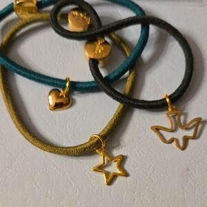 Gold Charm Elastic Bracelets